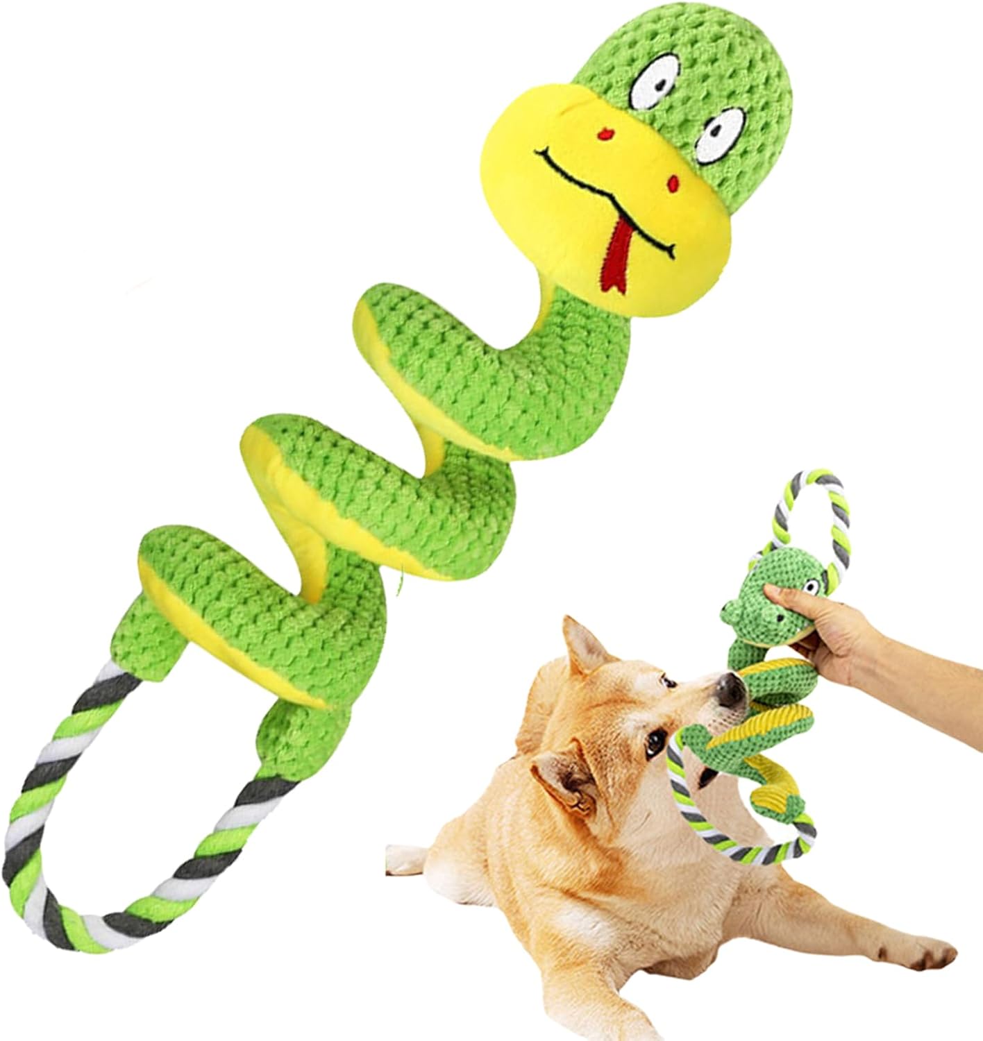 Ungtyb Dog Chew Toys, Interactive Tug of War Plush Toy, Crinkle Teething Animal, Durable Puppy Pet Supplies for Small Dogs, Indoor & Outdoor Play, Foster Lasting Memories, 15.75in