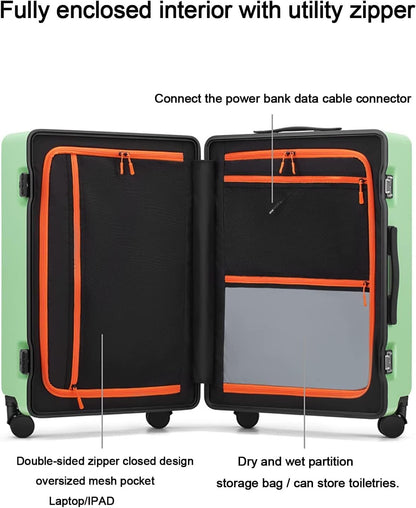 Multifunctional Cabin Luggage Security Anti -Theft Large-Capacity Partition Storage Universal Hardside Luggage Aluminum Frame