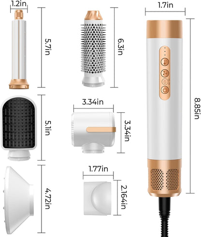 Hair Dryer Brush 7 in One Blow Dryer Brush 110000 RPM Hot Air Brush Styler Auto Air Curler for Hair Curly Twist Multistyler Professional Ionic Travel Hair Styling Tool Air Styler