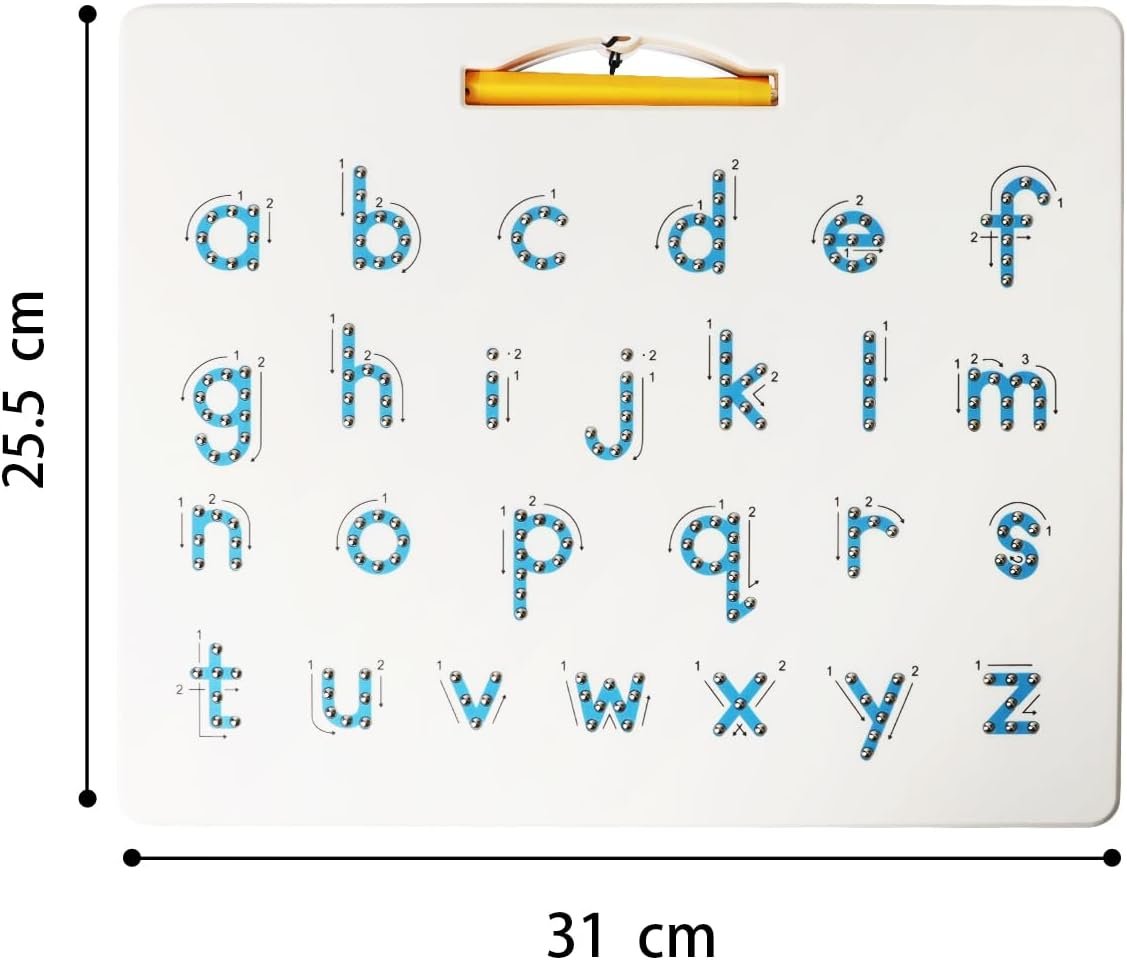Magnetic Letter Board Learning Toys: Dreampark Double-Sided with Stylus Montessori ABC Learning Toys for Kids Ages 3+ Alphabet Tracing Board & Travel Educational Gift