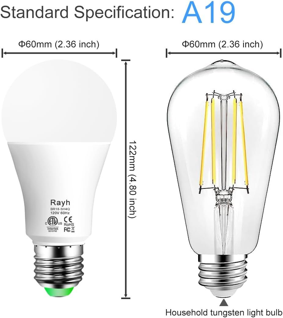 Alexa Light Bulb 130W Equivalent, Smart Light Bulbs Warm White to Daylight Tunable, A19 E26 Bluetooth LED Bulbs for Bedroom Kitchen Living Room Office（4 Pack）