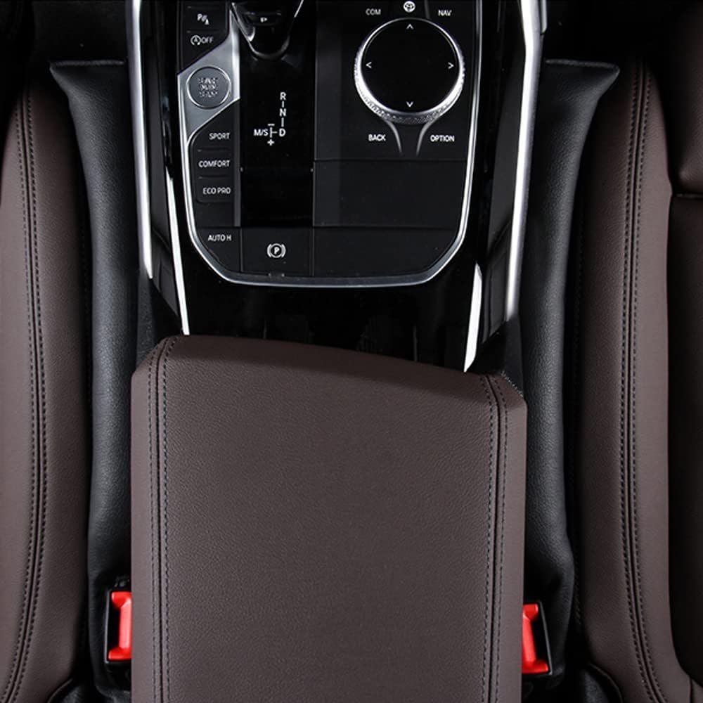 2PCS Leather Car Seat Gap Filler, Car Seat Gap Stopper Anti-Drop Space Slot Reserved Safety Belt Space, Premium Car Gap Filler Pad Car Accessories for Women and Men(Black)