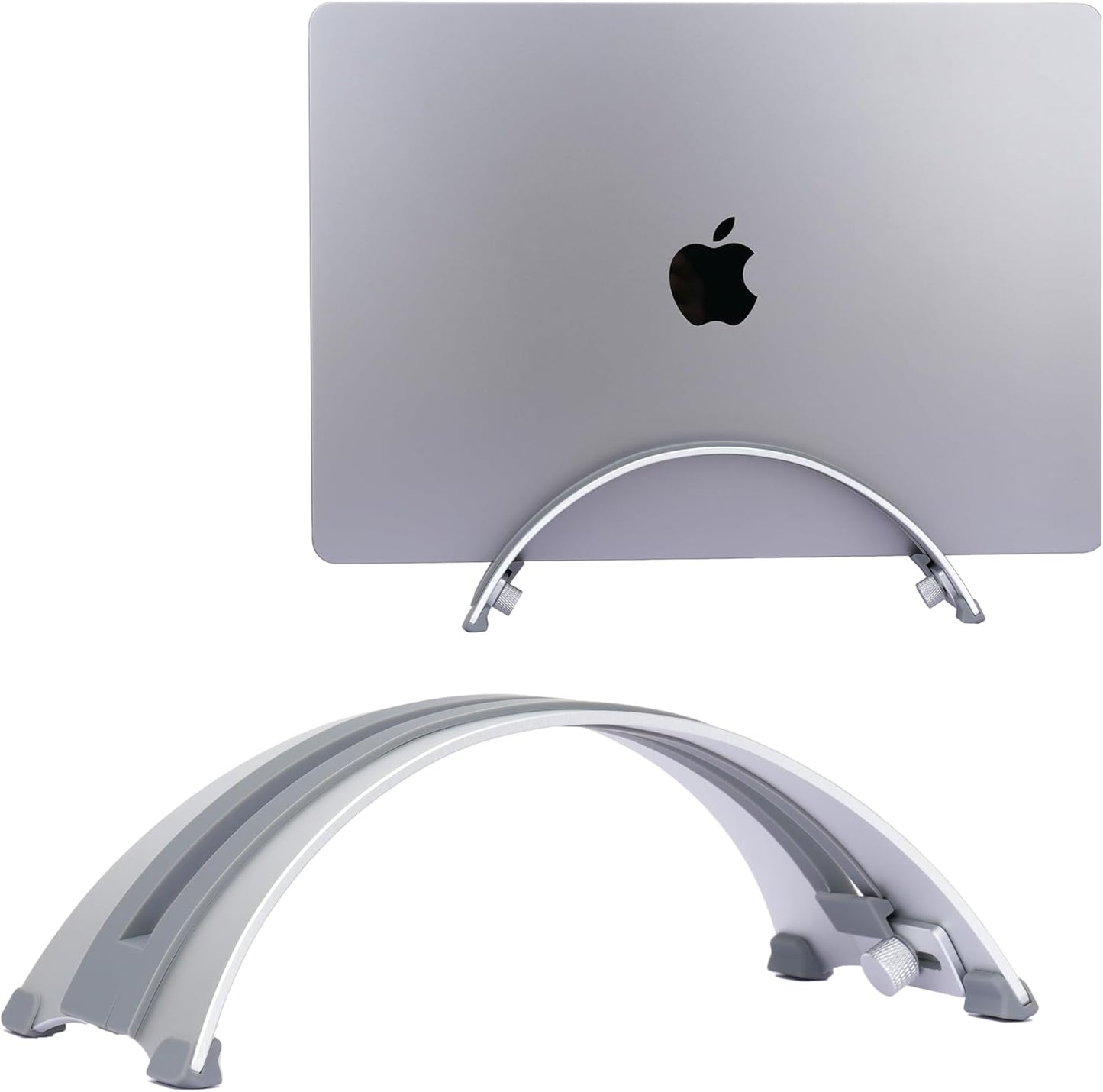Psitek ARC Adjustable Vertical Laptop Stand - 6061 Aluminum, CNC Precision, Anodized Finish, Fits All Laptops Including 17-inch, Ventilated Design, Anti-Slip Silicone Pads