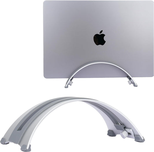 Psitek ARC Adjustable Vertical Laptop Stand - 6061 Aluminum, CNC Precision, Anodized Finish, Fits All Laptops Including 17-inch, Ventilated Design, Anti-Slip Silicone Pads