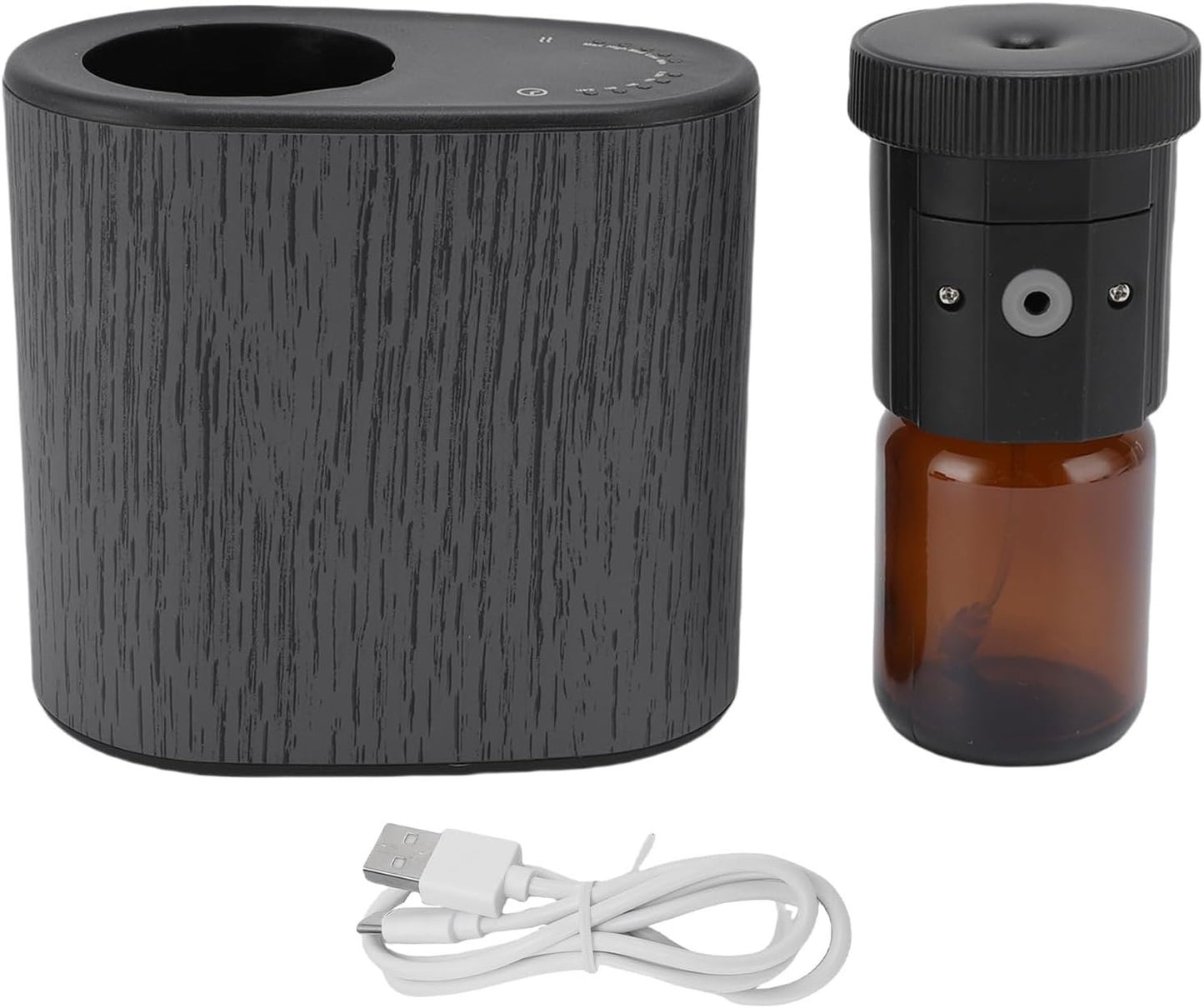 Waterless Essential Oil Diffuser, 60ML Mini Scent Air Machine Aromatherapy Diffuser with Smart App Control & Timer, Waterless Diffuser for Essential Oil, for Car Room Studio (Black)