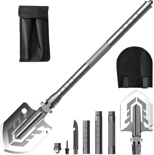 ROWCES Folding Camping Shovel Outdoor Multitool Survival Equipment for Hiking Gardening Emergency