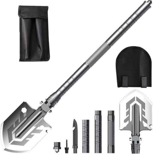 ROWCES Folding Camping Shovel Outdoor Multitool Survival Equipment for Hiking Gardening Emergency