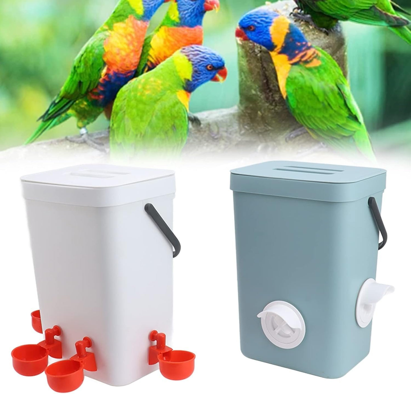 Chicken Feeder Water Dispenser Automatic Poultry Breeding Watering Feeding Container Set