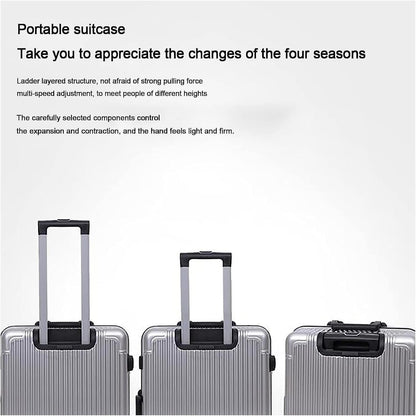 Suitcases Suitcases with Wheels Aluminum Frame Carry On Luggage Security Combination Lock Suitcase Adjustable Trolley Luggage Travel(Size:20 inches)