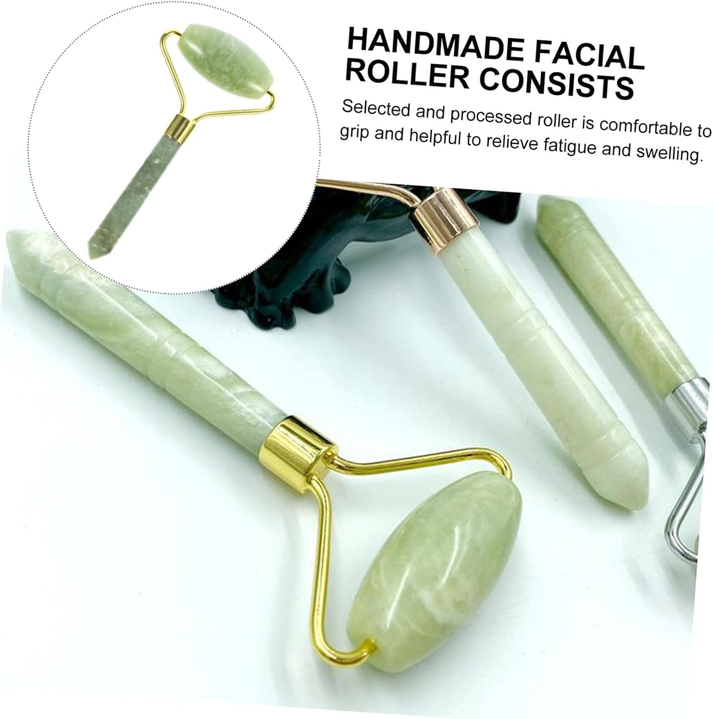WOFASHPURET Aging Jade Roller Skin Care Massager for Face Puffiness Relief Comfortable Grip Face Massage Tool for Redness Migraine Relief present for Friends and Family