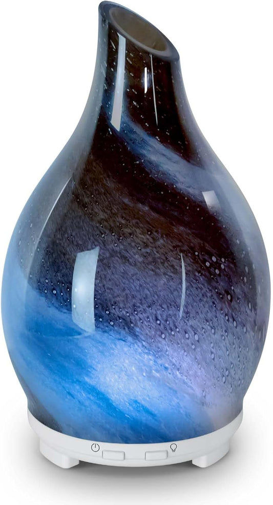 Maromamix Essential Oil Diffuser 120ML Glass Ultrasonic Aromatherapy Oil Diffuser-Aroma Humidifier, 7 Color Changing Light, Waterless Auto-Off, Ultra-Quiet for Sleeping, Yoga, Home, Office and Spa