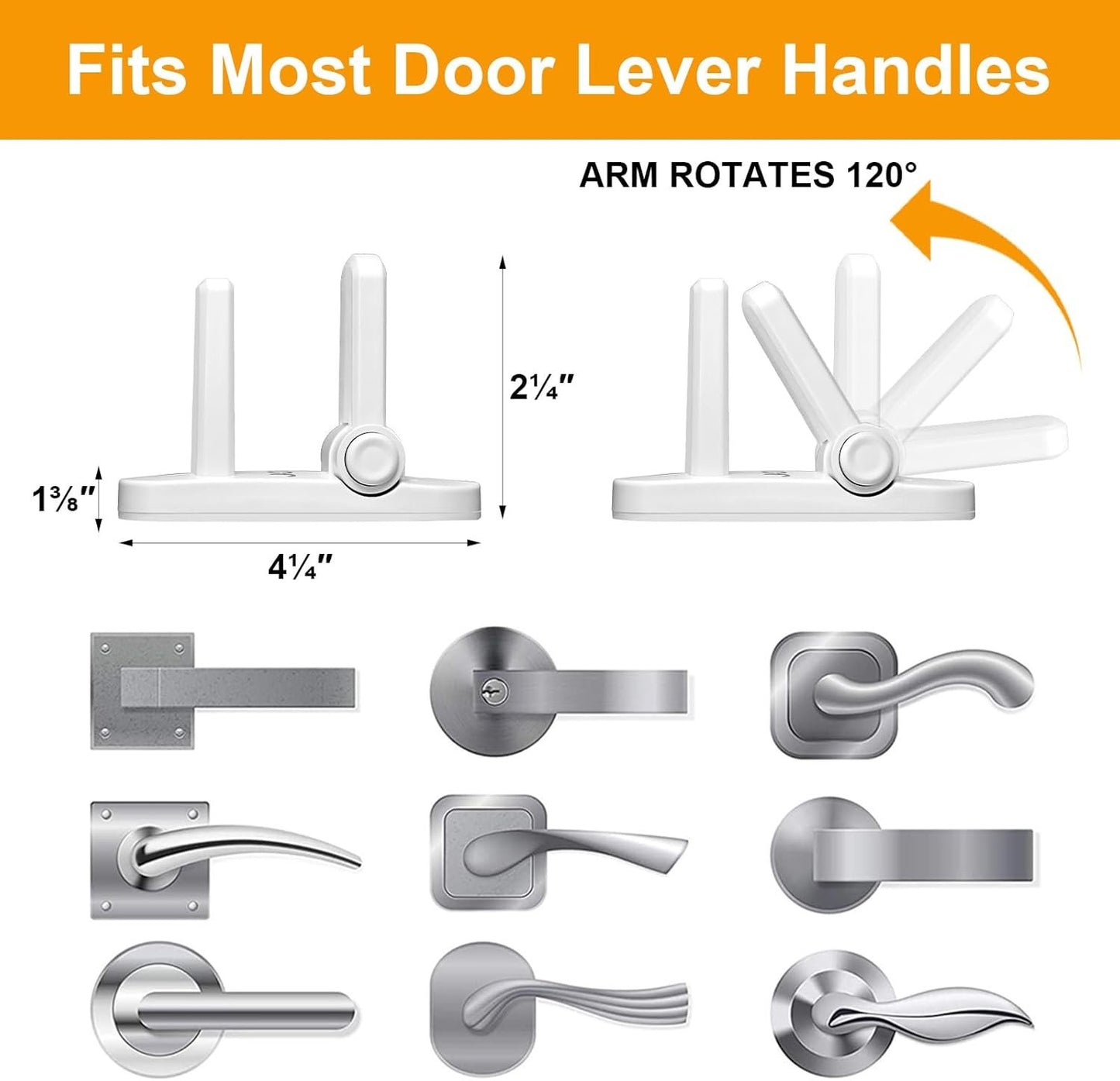 Jolik Improved Childproof Door Lever Lock(3 Pack)& Handles Premium Bonding Adhesive - door handle child proof