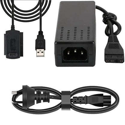 tunghey SATA/PATA/IDE Drive to USB 2.0 Adapter Converter Cable for Hard Drive Disk HDD 2.5" 3.5", Compatible with USB 1.1/2.0/3.0, with External AC Power Adapter Included