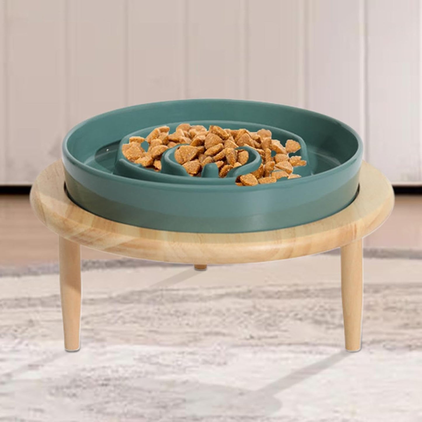 Slow Feeder Ciotola per cani Slow Feeder – Ciotola per cani antiscivolo rialzata in ceramica con base per l'alimentazione – Slow Feeder, lavabile in lavastoviglie, giocattolo multifunzionale per