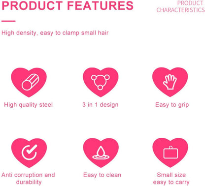 Eyebrow Plucker Tweezers, Hair Removal Tweezers, 2 in 1 Stainless Steel Eyebrow Trimming Tool with Brush, Reusable Hair Arrow Tool, False Eyelash Applicator, Care Tool for Men