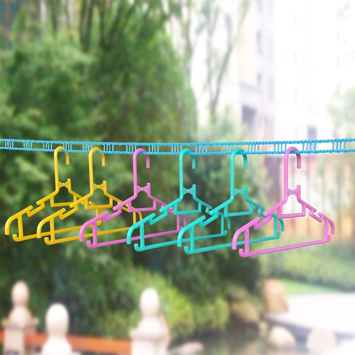 Ginojex Nylon Clothesline 5m Adjustable Portable Washing Line Windproof Non-Slip for Home Hotel Travel Outdoor Camping Hanger Rope