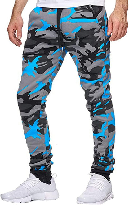 Tech Pant Pantaloni Fitness Casual Shot Uomo Sport Camouflage Jogging Stampa Pantaloni Uomo Pantaloni Running Pant, Blu, L