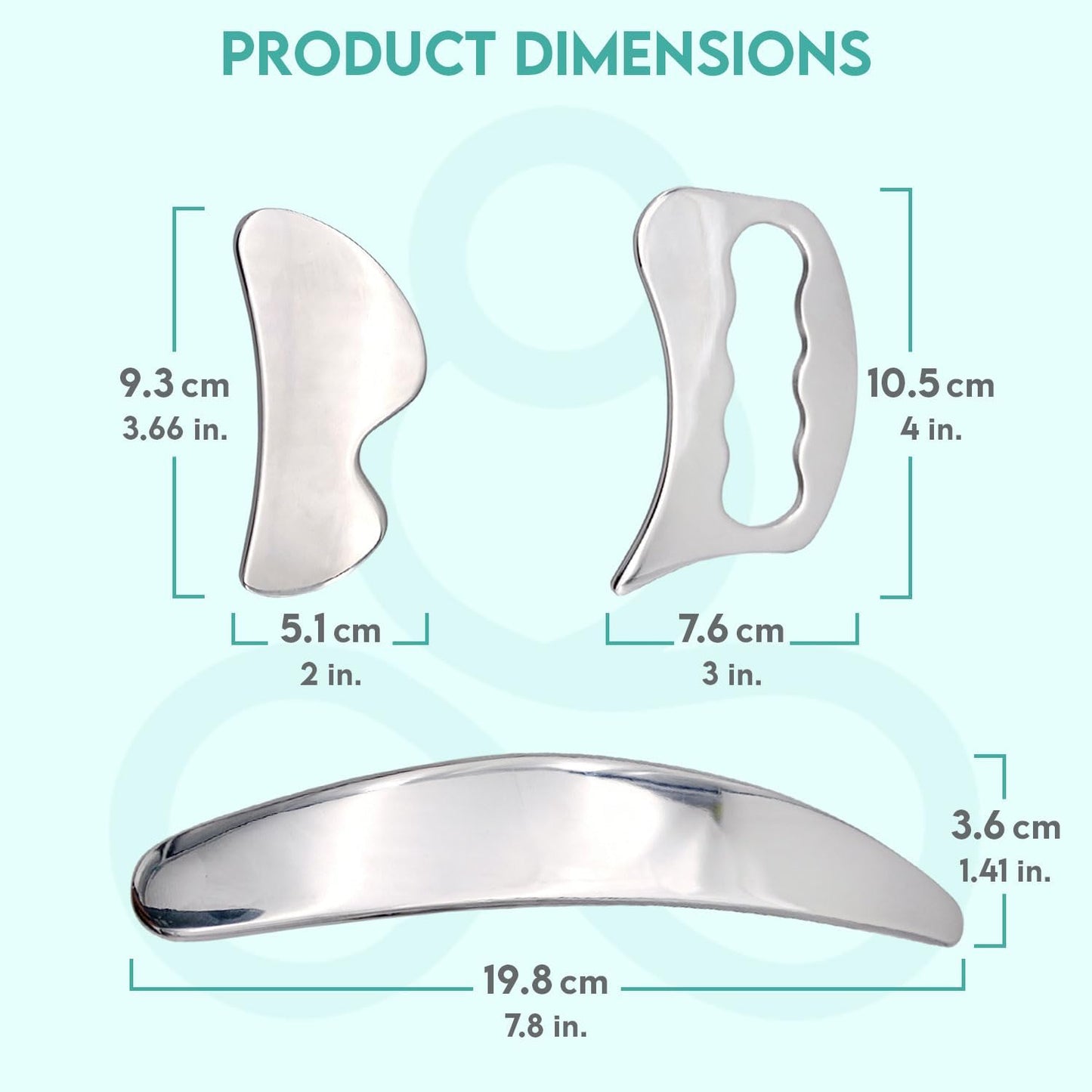 COZLOW 3 in 1 Muscle Scraper Tool Set | Stainless Steel IASTM Tool Muscle Scraper Kit for Accelerating Recovery, Reducing Muscle Soreness, and Soft Tissue Massaging