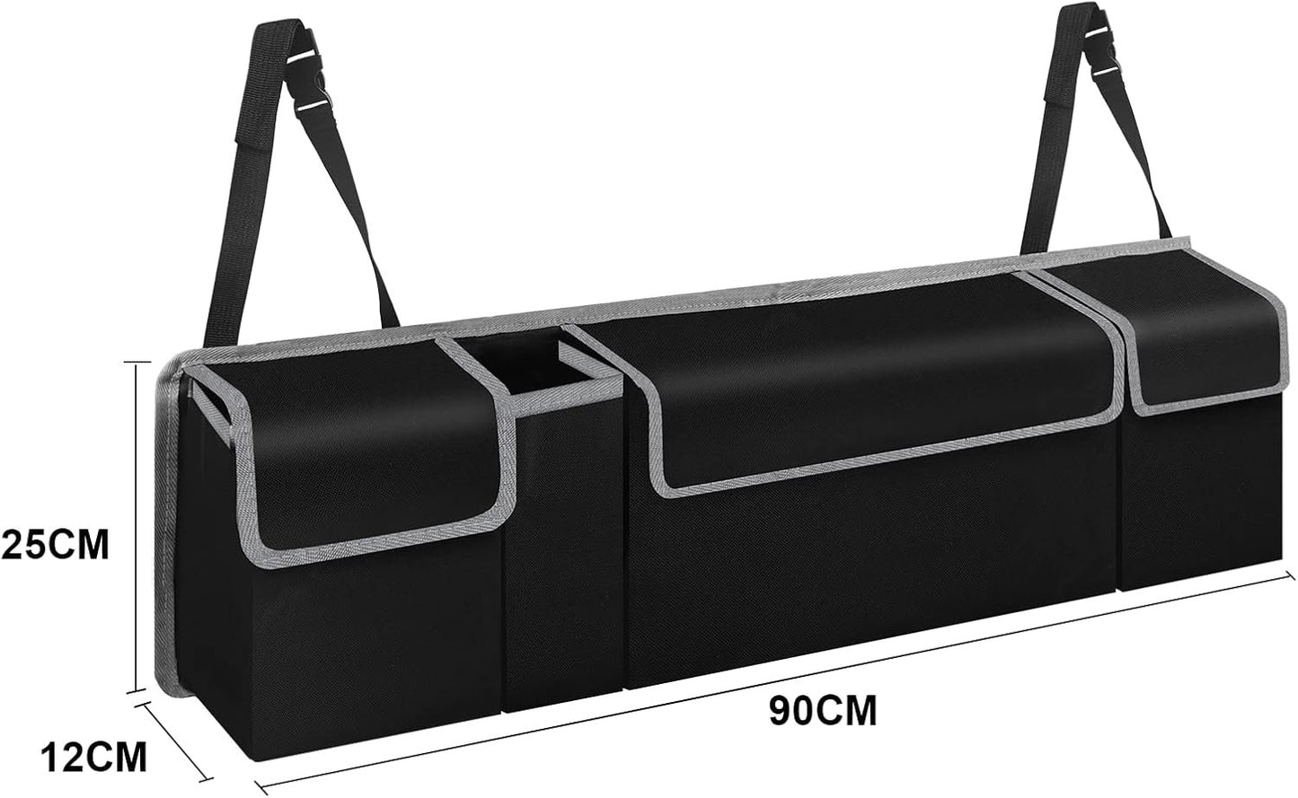 Car Boot Organiser, Car Trunk Organizer and Storage, Boot Storage Bags for Suv and Adjustable Buckle Straps Backseat Hanging Organizer for SUV, Truck, MPV, Waterproof