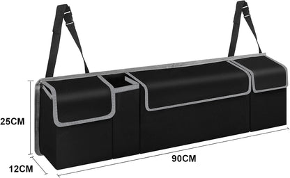 Car Boot Organiser, Car Trunk Organizer and Storage, Boot Storage Bags for Suv and Adjustable Buckle Straps Backseat Hanging Organizer for SUV, Truck, MPV, Waterproof