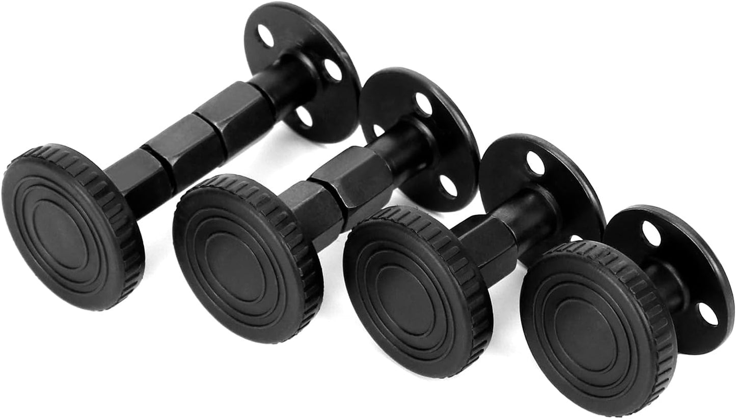 QWORK® 4 Pcs Threaded Bed Frame Anti-Vibration Tool Adjustable Range 27-105mm Bed Support for Beds, Desks, Sofas, Black
