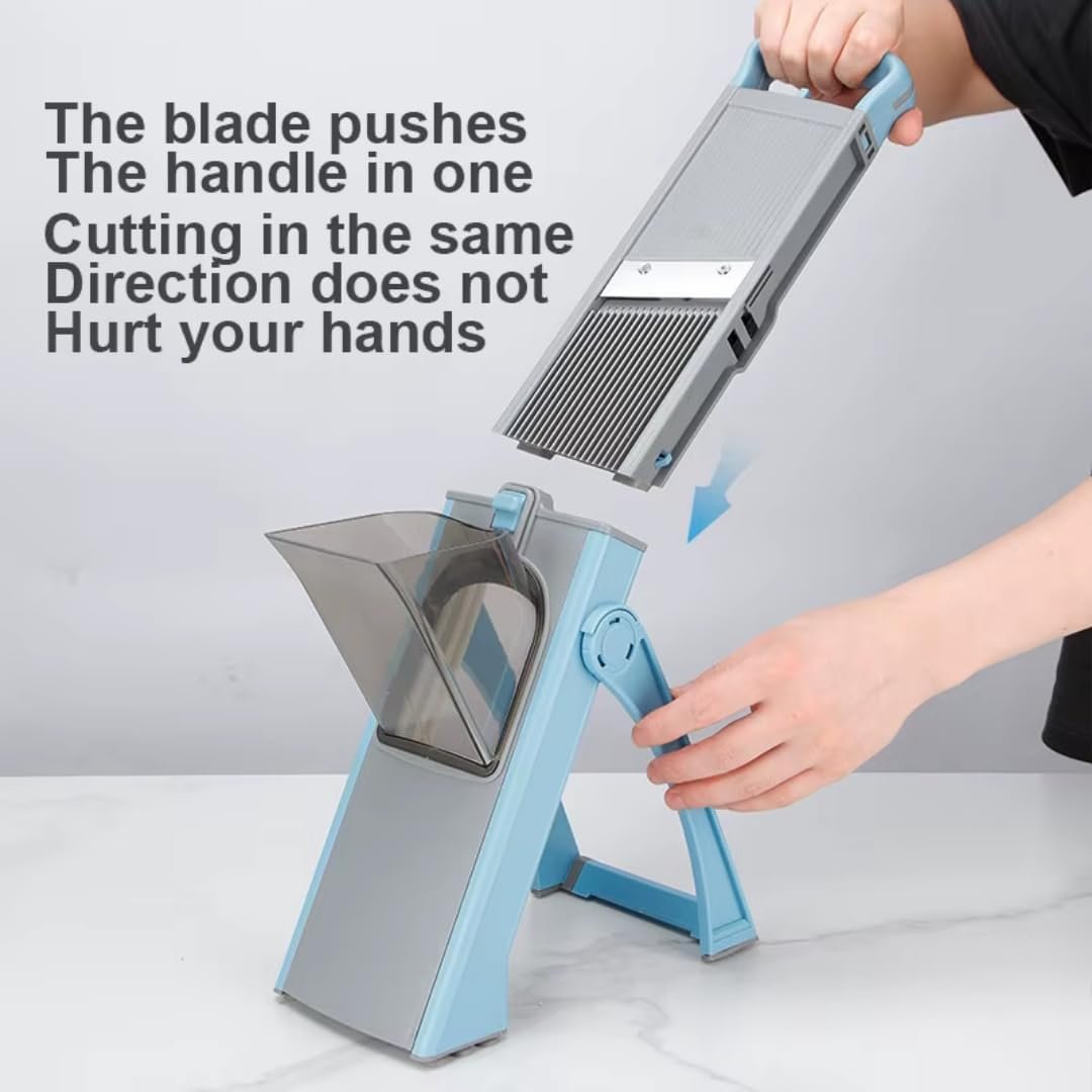 Mandoline Slicer Plus, Safe, Adjustable Vegetable Chopper, Perfect Kitchen Gift with Detachable Blades for Easy Food Prep