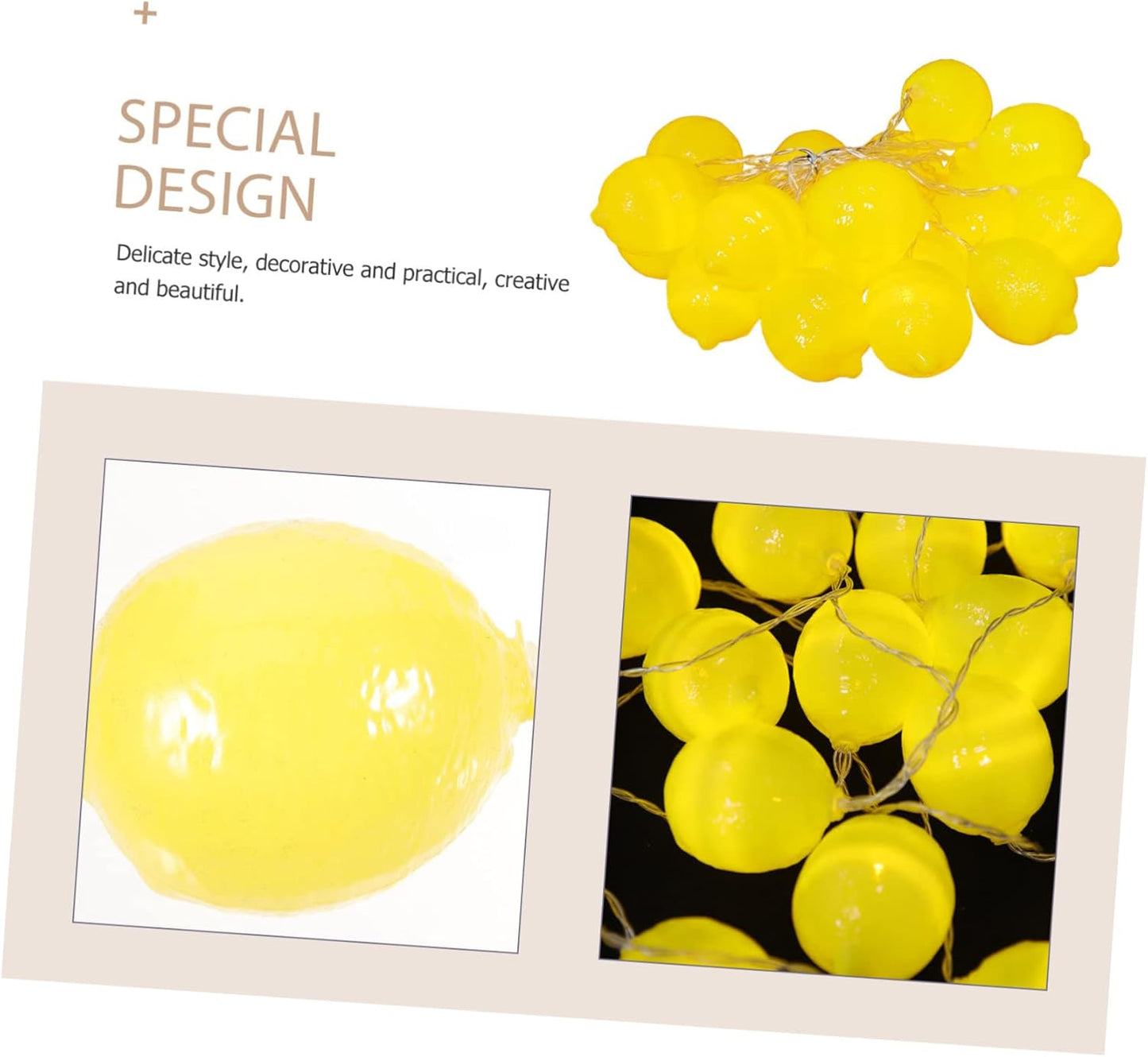 LIFKICH 1 String Lemon Shaped LED String Lights Battery Operated Indoor Hanging Lights for Weddings Parties and Home Decor for Ambience