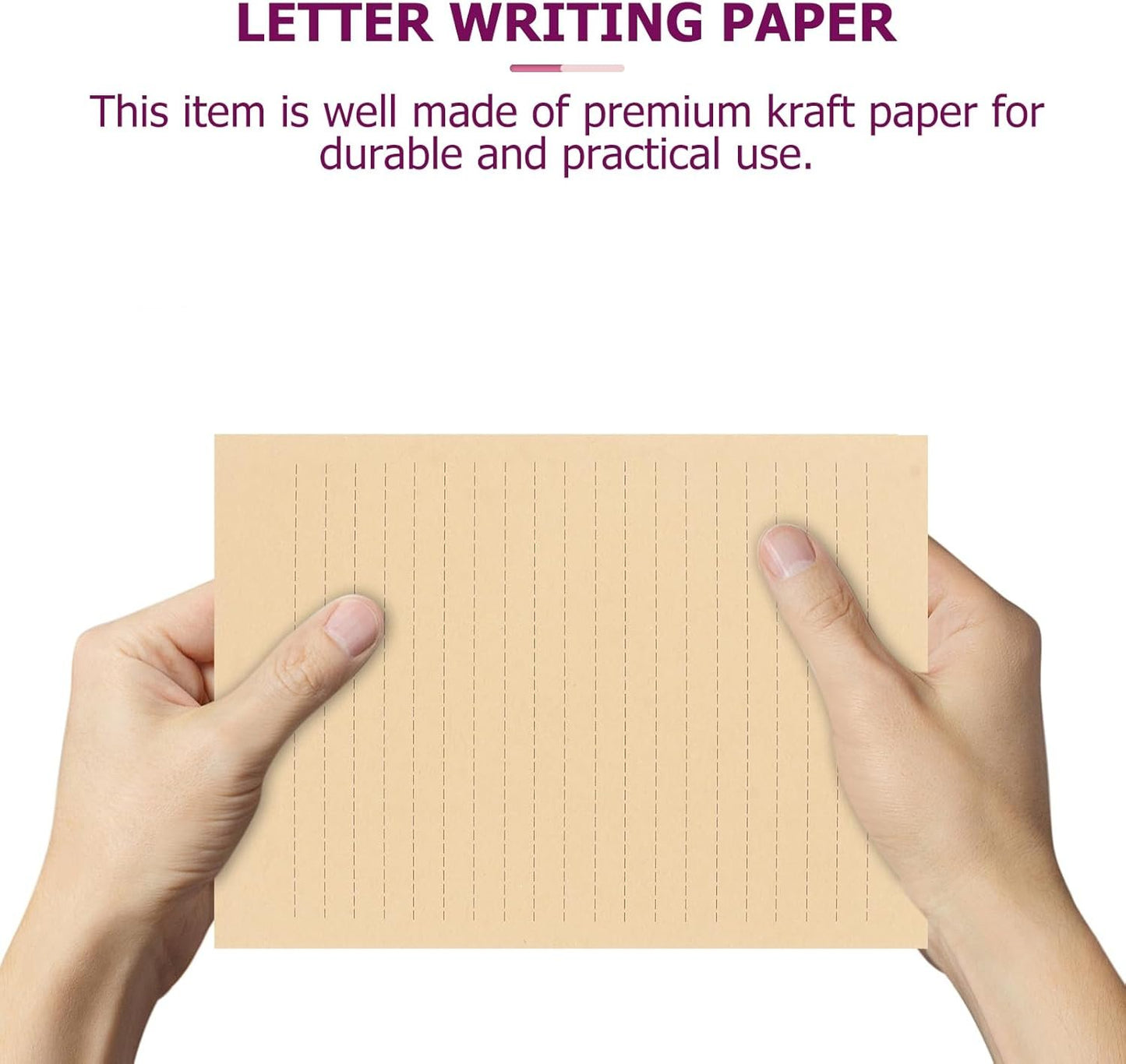 STOBOK 100pcs Writing Paper with Horizontal Line, A5 Letter Envelopes Paper Vintage Kraft Antique Retro Office Accessories School Supplies