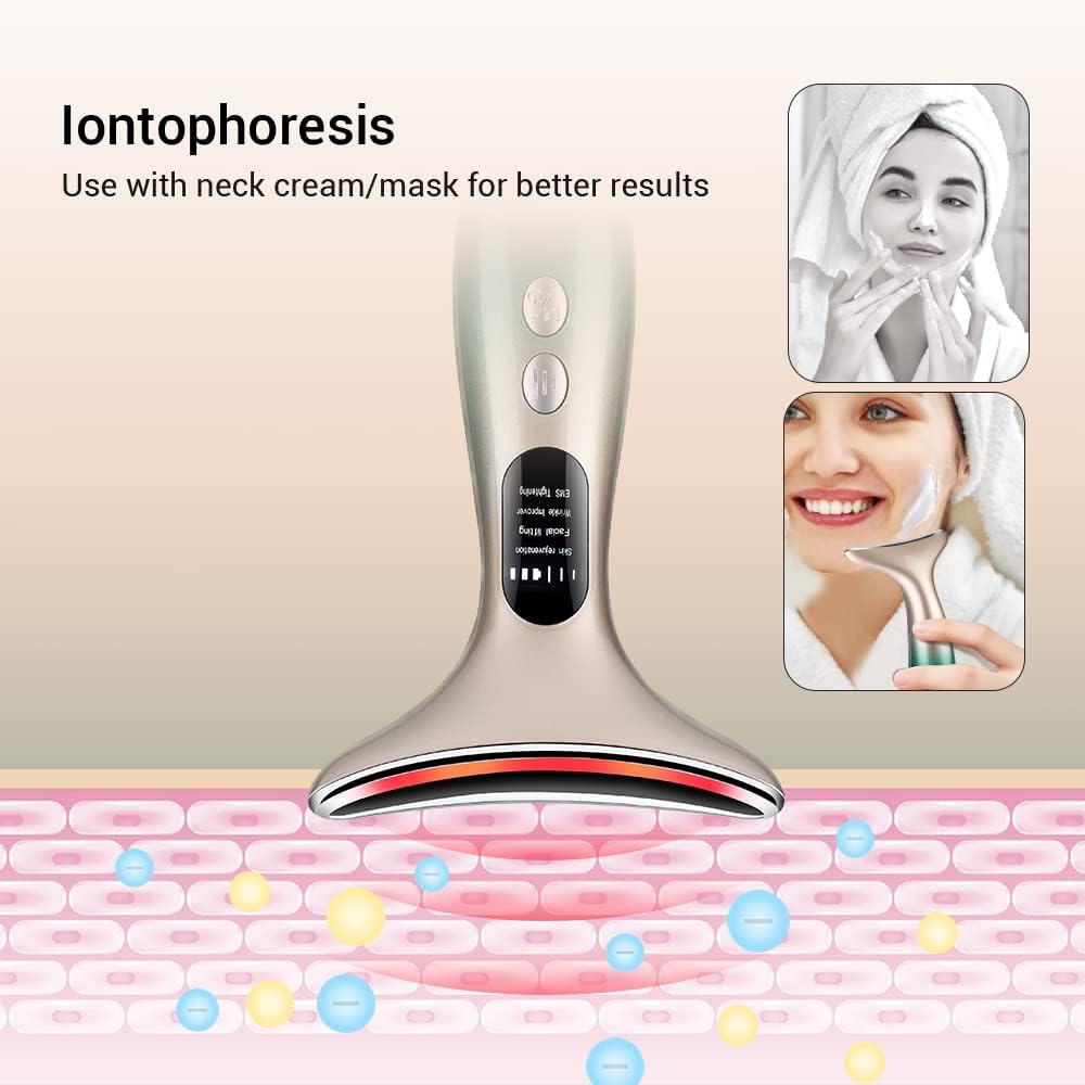 Face Massager for Neck Face, 3 Intensities, 4 Modes Face Firming Device for Neck Face, Portable Neck Face Lifting Device for Lifts and Tightens Skin, Firm Smooth, Black