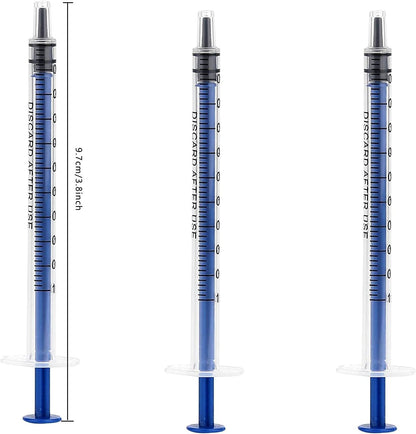 10Pcs 1ml Plastic Syringe Measuring Syringe Reusable Syringes Without Needle Colostrum Syringe Sterile for Baby Medicine Pets Feeding Watering Pipette Shooters Glue Applicator Oil Liquid Scientific