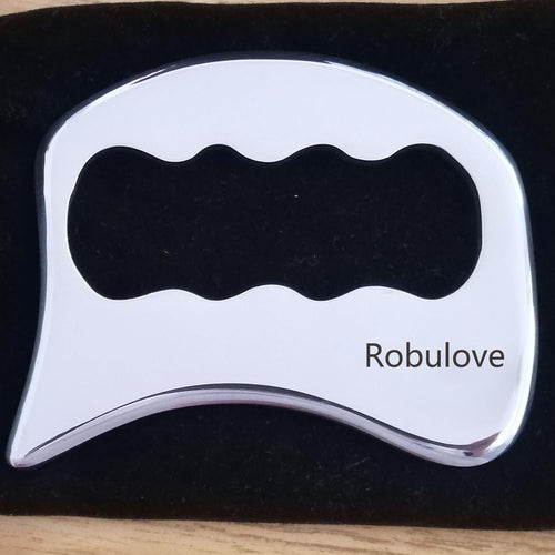Medical Grade Stainless Steel Gua Sha Scraping Massage Tool -IASTM TOOL- Body Care Scraping Massage Tool - Relaxing Soft Tissue Tools - Reduce Neck,Back,Arm muscle Pain(Robulove-12)