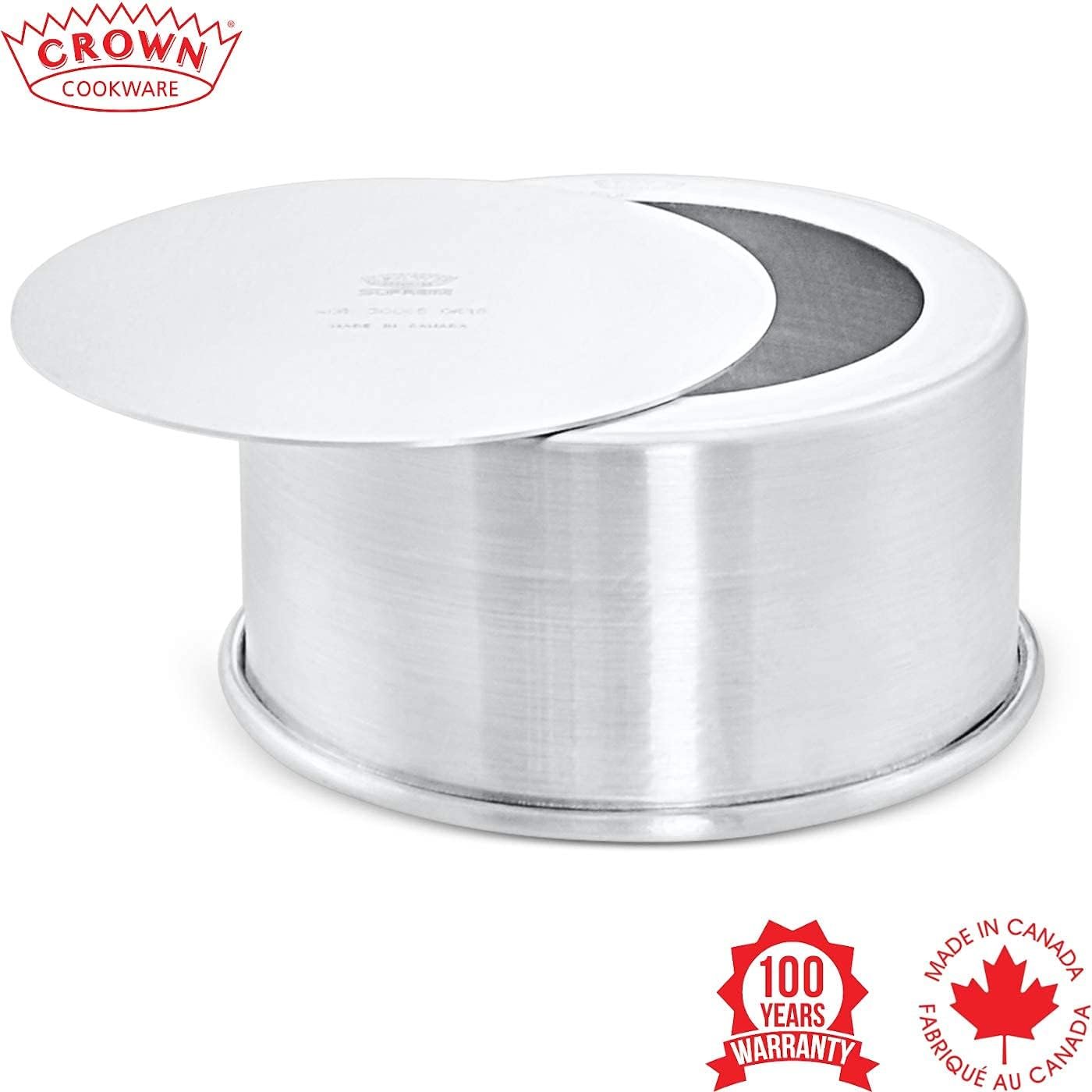 Crown Cheesecake Pan 7 Inch, 3" Deep, Removable Bottom Cake Pan, Heavy Duty, Pure Aluminum, Made in Canada