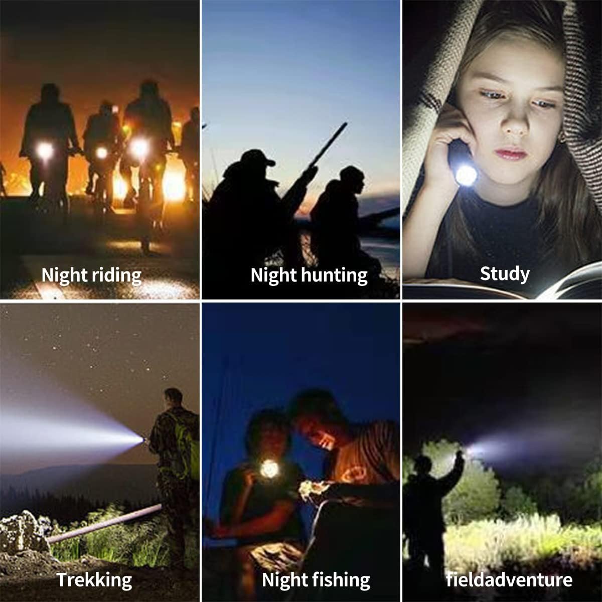 YZYOE High Lumens Rechargeable Tactical Flashlights，Super Bright 100000 Lumen Flashlight， COB Work Light，3 Modes Zoomable Emergency Camping Led Flashlights.