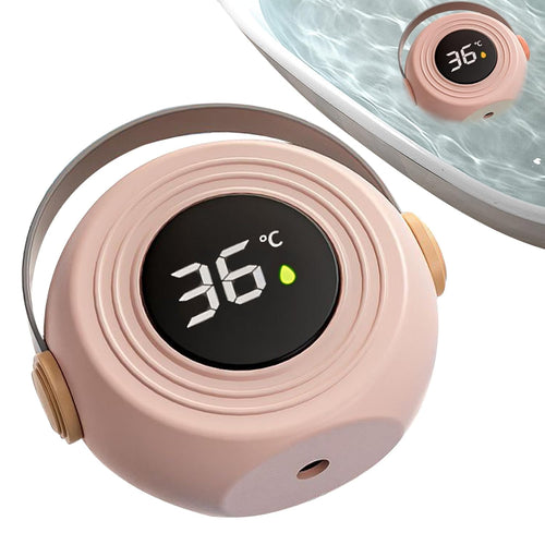 Bathtub Water Monitor, Baby Temperature Meter, 4.33 x 3.93 inches Digital Waterproof Display, Electronic Sensor Design for Shower, Nursery, Infant Bath Safety Tool