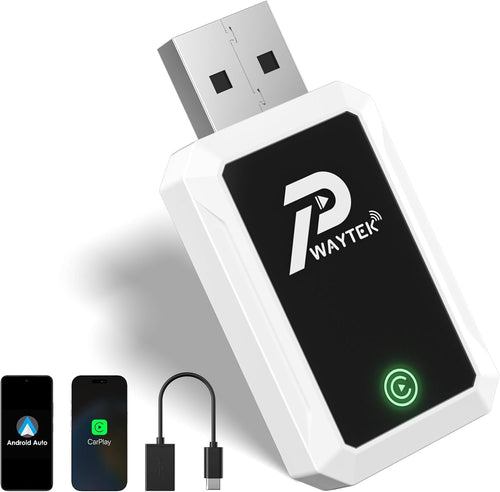 2-in-1 Wireless CarPlay & Android Auto Wireless Adapter, Fast 5GHz WiFi & Bluetooth for iPhone/iOS 10+, Android 11+, Plug & Play Car Dongle