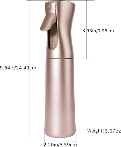 Premium Mist Spray Bottle - Continuous Fine Mist Water Sprayer for Hair Styling, Plants, Cleaning, Ironing, Salon & Skin Care - Refillable, Ergonomic Design, Rose Gold (200ml)