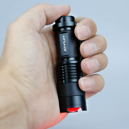 JOYLIT Red Light Mini Focus Tactical Flashlight 620nm LED Torch Lantern,Waterproof and 3 Light Modes,Powered by 14500 or AA Battery