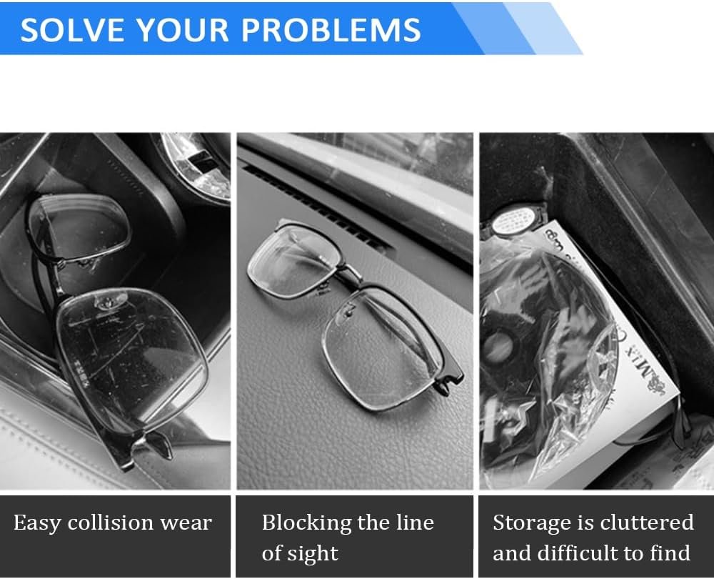 Sunglasses Holder for Car Visor,Magnetic Leather Car Sunglasses Holder Clip Organizes Glasses Tickets Cards & Keeps Car Tidy,Universal Car Accessories Interior Fits All Vehicle Model (Pink)