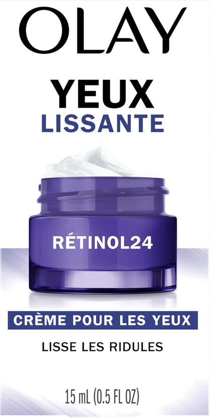Olay Retinol 24 Night Eye Cream for Smooth Fine Lines, Fragrance-Free, 15 mL