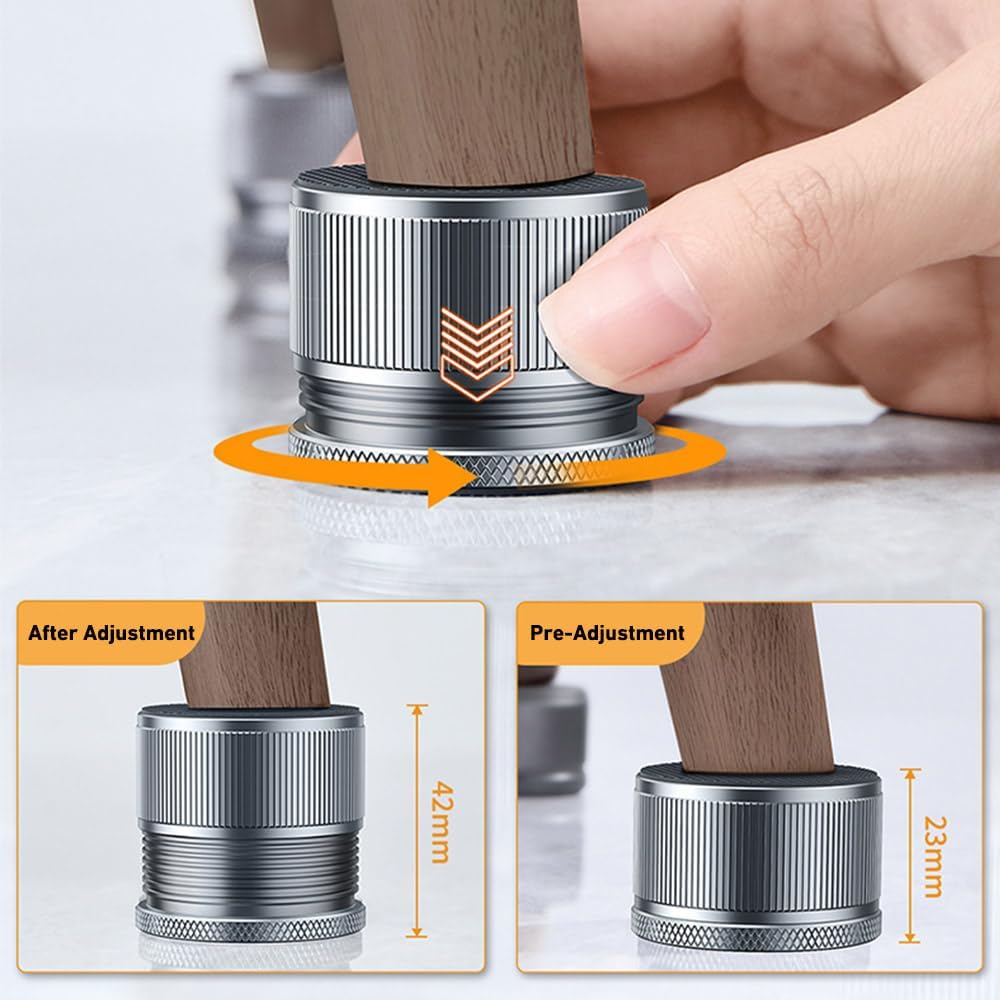 Niciksty Set of 4 Adjustable Metal Furniture Feet Height 23-42 mm, Bed Riser, Table Riser, Chair Riser, Sofa Riser, Silver