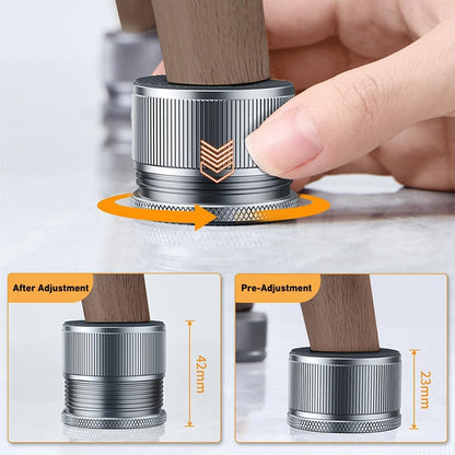 Niciksty Set of 4 Adjustable Metal Furniture Feet Height 23-42 mm, Bed Riser, Table Riser, Chair Riser, Sofa Riser, Silver