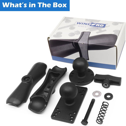 WINDFRD Aluminum 1.5" Ball Fish Finder Mount for Hummingbird Helix 5,7, etc., C Size Universal Marine Electronics Mount, Compatible with RAM, Arkon, iBolt and More