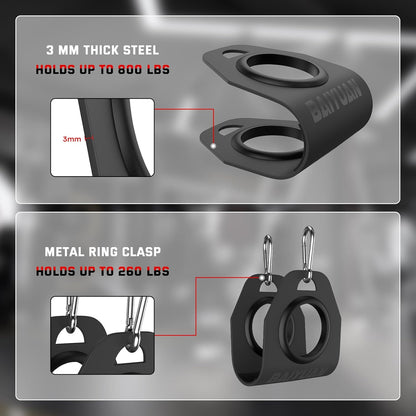 Home Gym Clips, Convert Dumbbells to Barbell, Turn Bars into Landmines, T-Bar Row with Any Grip, Hook Dumbbells on Dip Belts, Versatile Weightlifting Accessory for Olympic