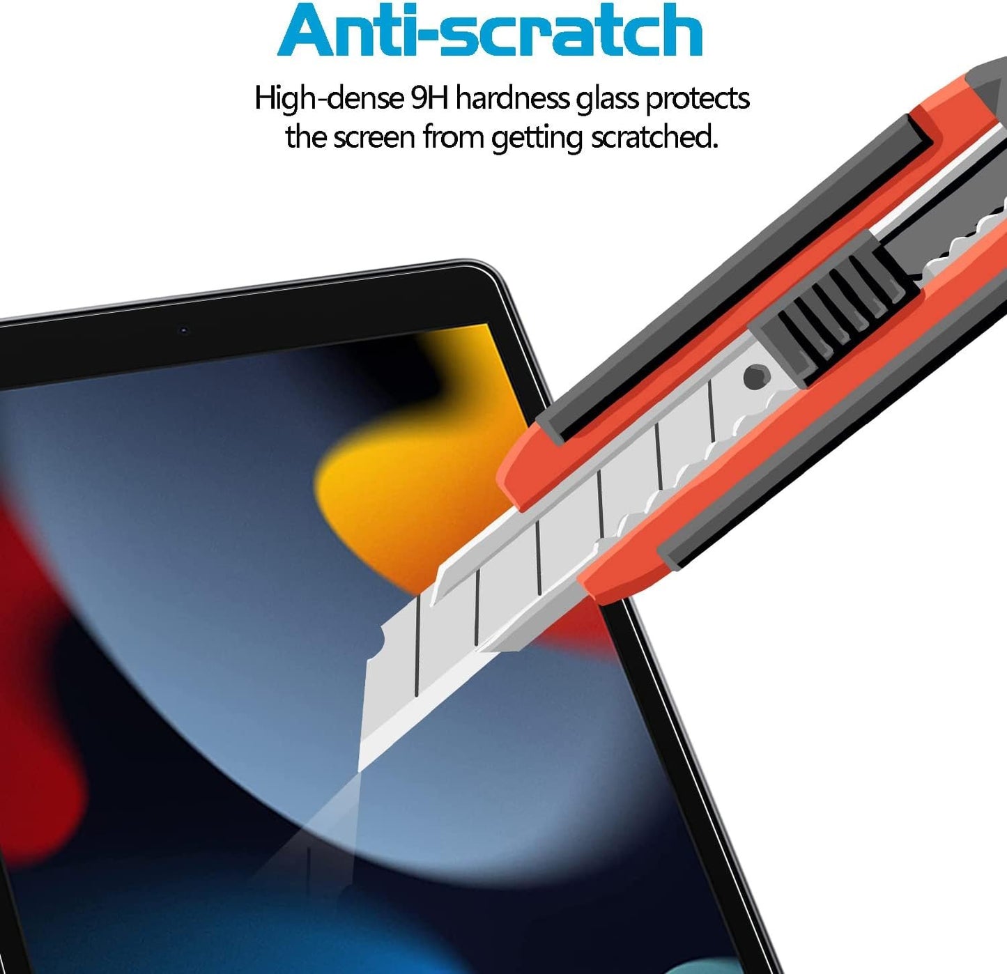 XunyLyee 2 Pack, Tempered Glass Screen Protector for iPad 9th/ 8th/ 7th Generation (10.2 Inch, 2021/2020/2019 Released) Easy Installation Bubble Free