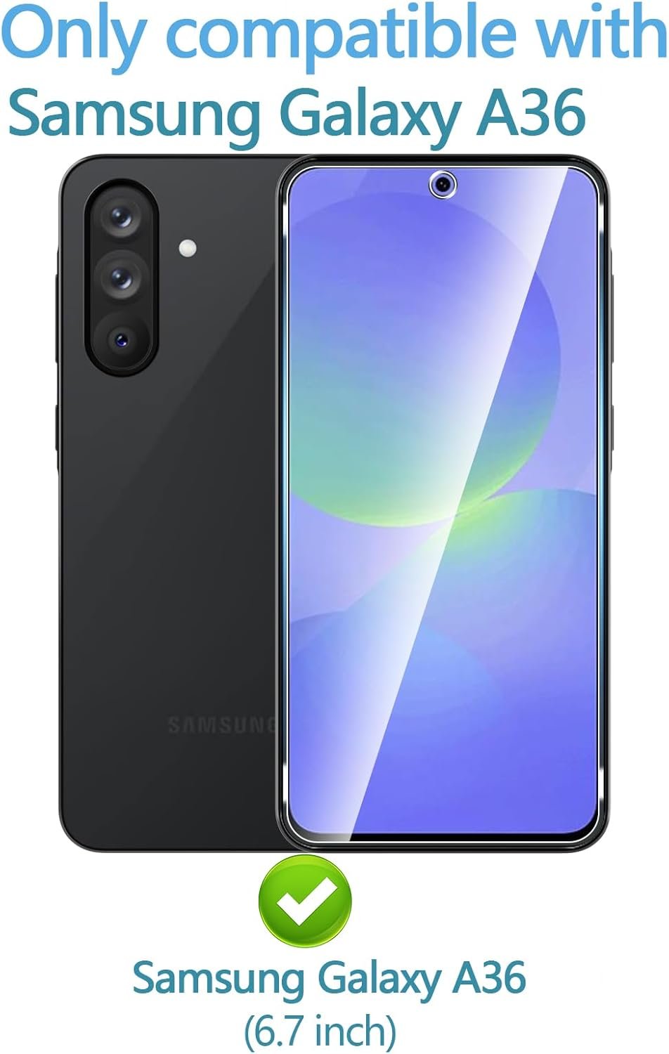 Anoowkoa 3 Pack Designed for Samsung Galaxy A36 5G/Galaxy A56 5G Screen Protector Tempered Glass film.Anti-Breakage.Anti-Scratch No Bubbles 9H Hardness.Easy Installation for Galaxy A36/A56 5G