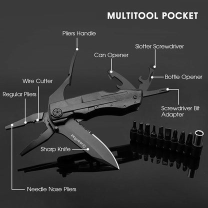 Folding Hunting Knife Multitool Pliers, Pocket Knife Gifts For Dad Men, Tactical Knife with Saw Knife Bottle Opener Screwdriver Perfect for Camping Outdoor Survival Hiking Household DIY, Tools For Men