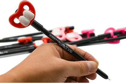 Lopenle 12 PCS Funny Dental Pens Novelty teeth Gel Pen Red Kawaii Dentist Gel Pens Gagtooth Pen Black Ink For Kids School Home Office Stationery Store…