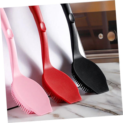 FRCOLOR Long Handle Silicone Cleaning Brush for Pots and Dishes Durable Kitchen Scrubber with Comfortable
