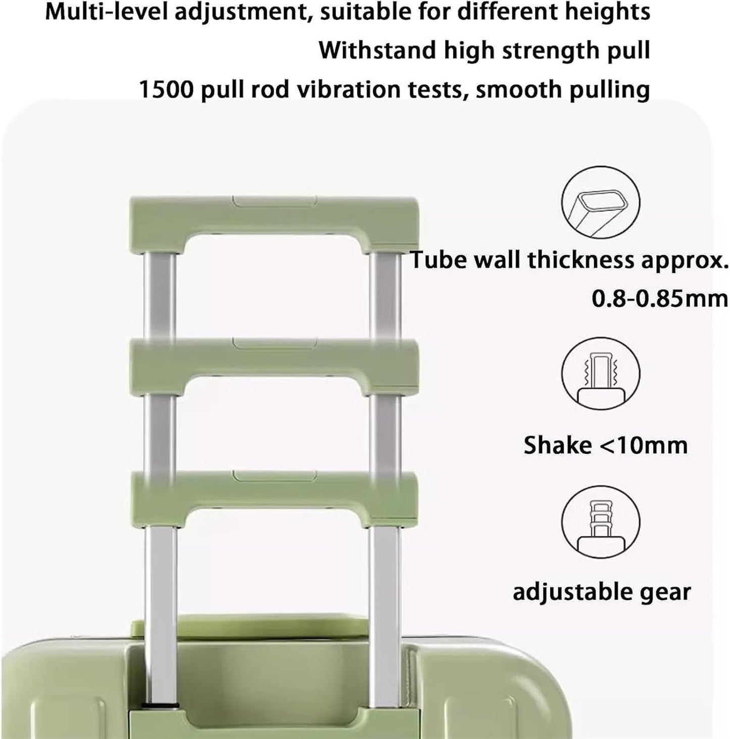 GUHPZA Hand Suitcase Luggage Suitcases with Charging Port Expandable Luggage Combination Padlock Luggage Hand Luggage Hand Luggage (Green 22 Inch)