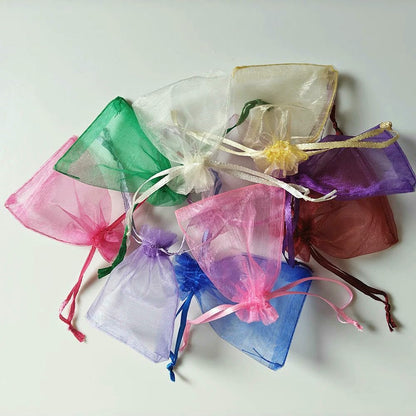 100pcs Organza Gift Bag Multicolor Drawstring Pouches For Candy Jewelry Bag Packing Wedding Gift Bags Organza Bag